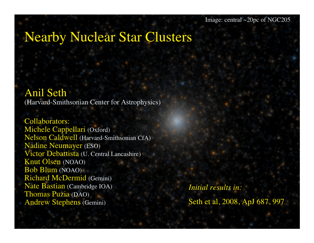 Nearby Nuclear Star Clusters
