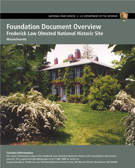 Frederick Law Olmsted National Historic Site Foundation Document