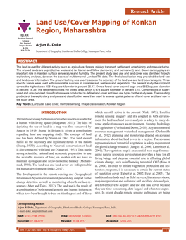 Land Use/Cover Mapping of Konkan Region, Maharashtra IJCRR Section: General Science Sci