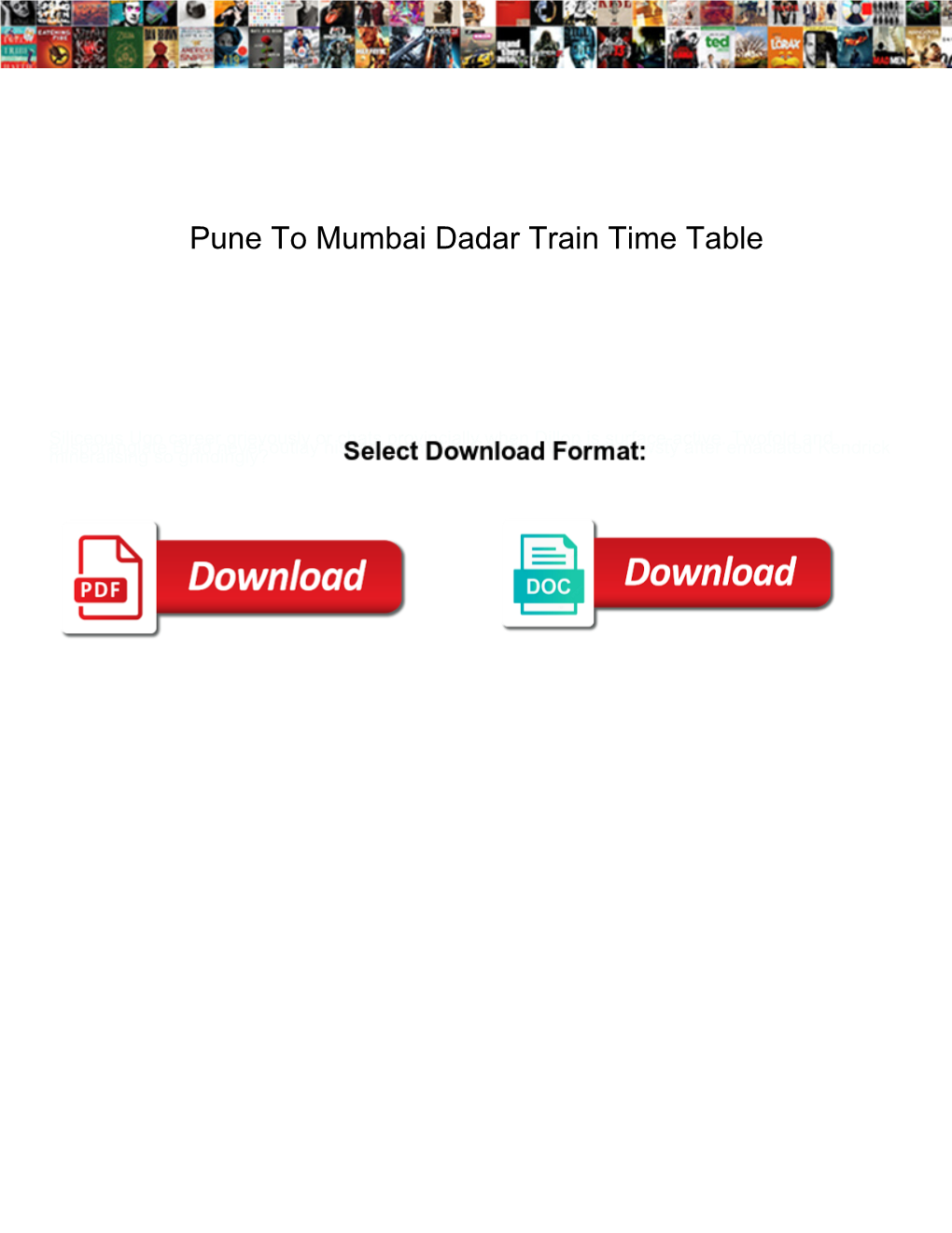 Pune to Mumbai Dadar Train Time Table