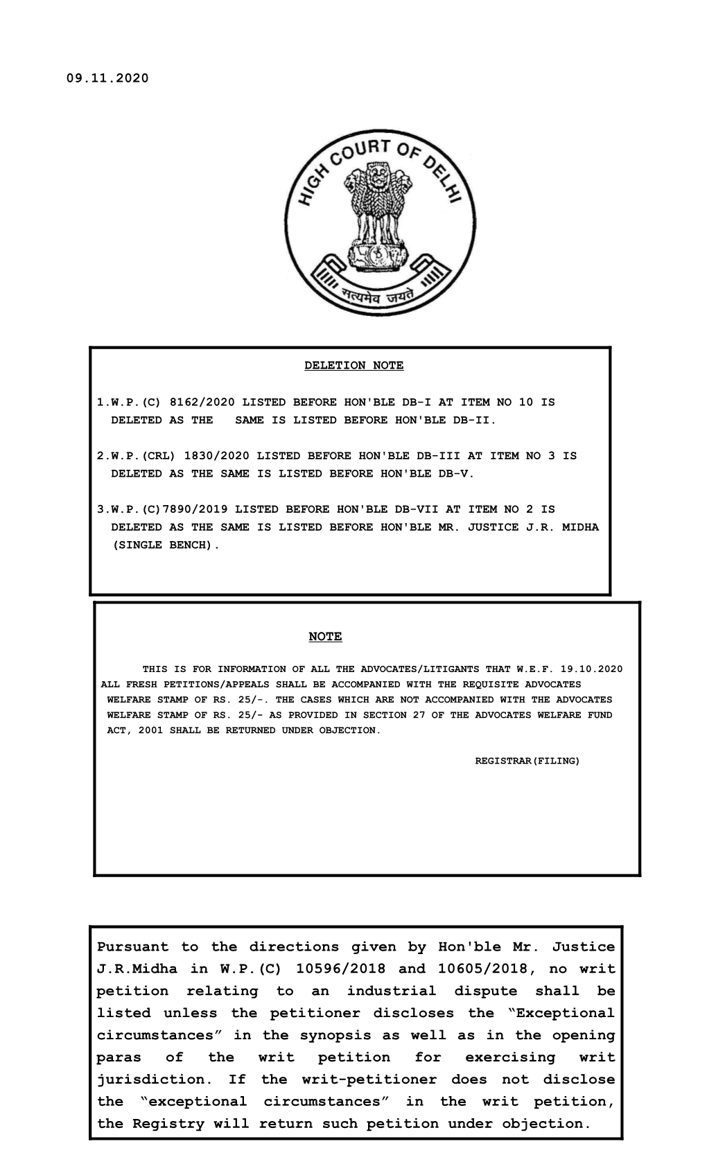 10596/2018 and 10605/2018, No Writ Petition Relatin