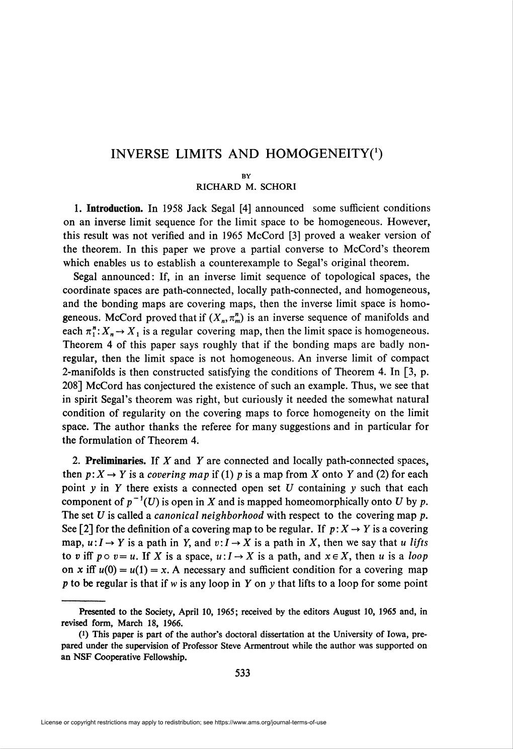 Inverse Limits and Homogeneityo