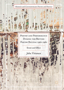 Juha Virtanen Modern and Contemporary Poetry and Poetics