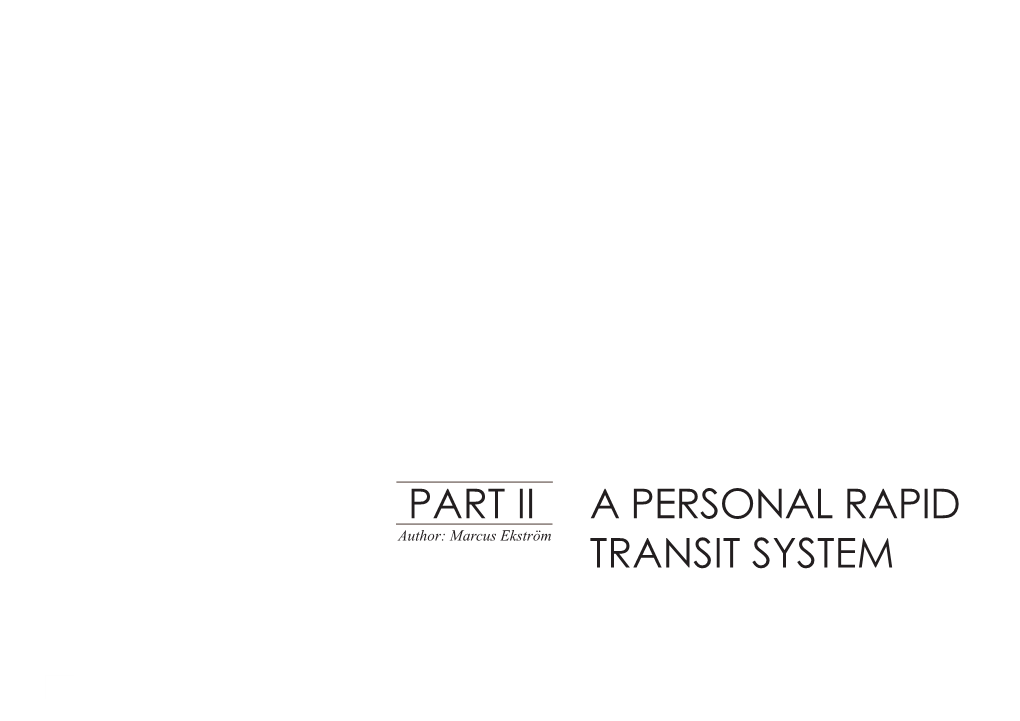 Part Ii a Personal Rapid Transit System