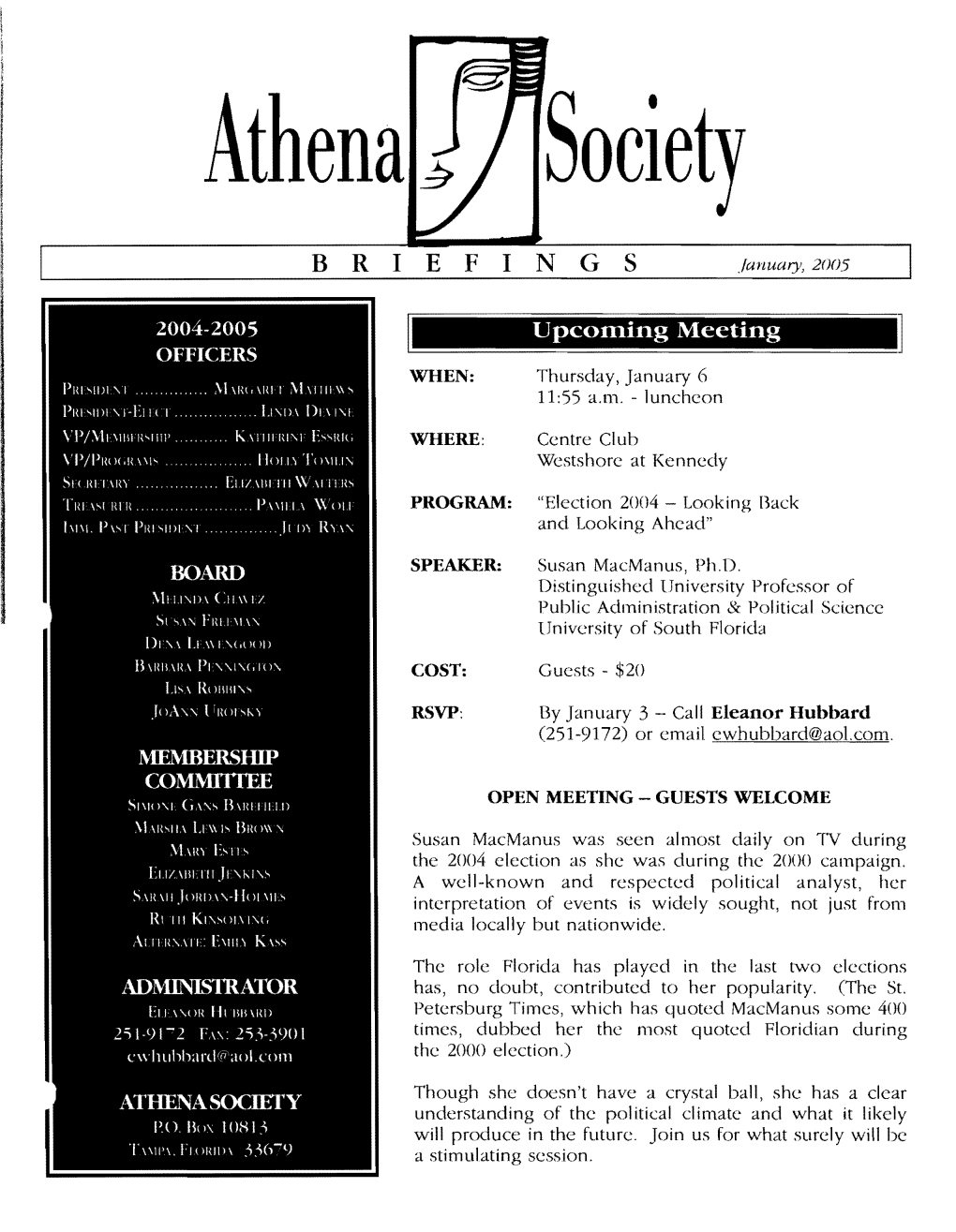 ATHENA SOCIETY Dr