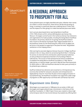 A Regional Approach to Prosperity for All