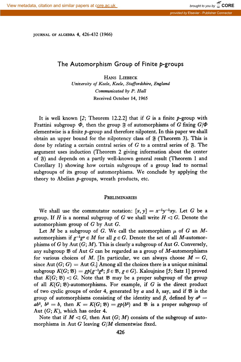 The Automorphism Group of Finite P-Groups