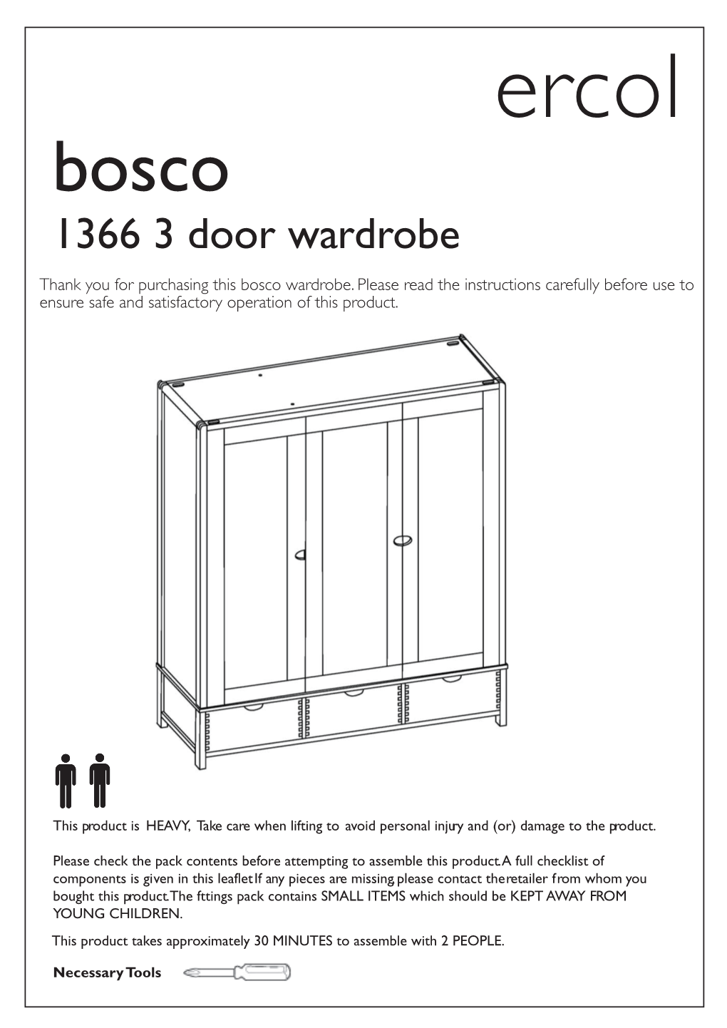 1366 3 Door Wardrobe