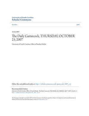 The Daily Gamecock, THURSDAY, OCTOBER 25, 2007