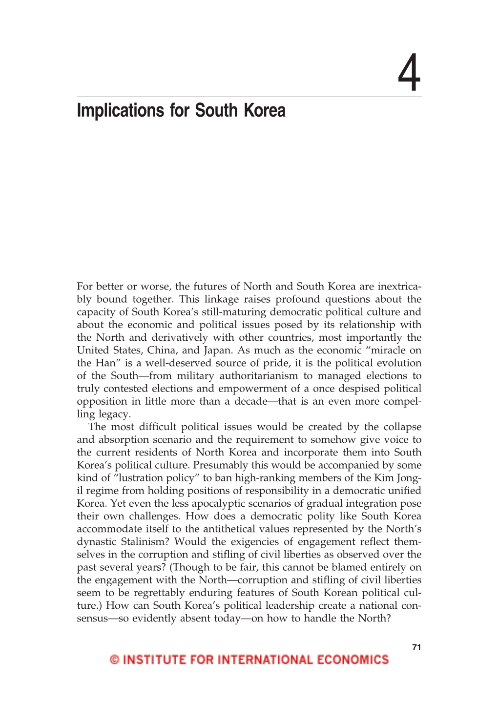 Implications for South Korea
