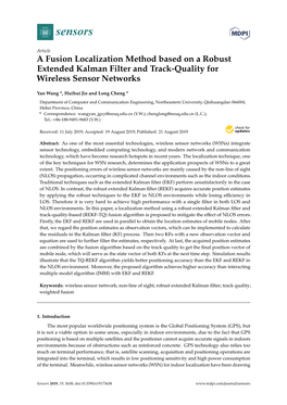 A Fusion Localization Method Based on a Robust Extended Kalman Filter and Track-Quality for Wireless Sensor Networks