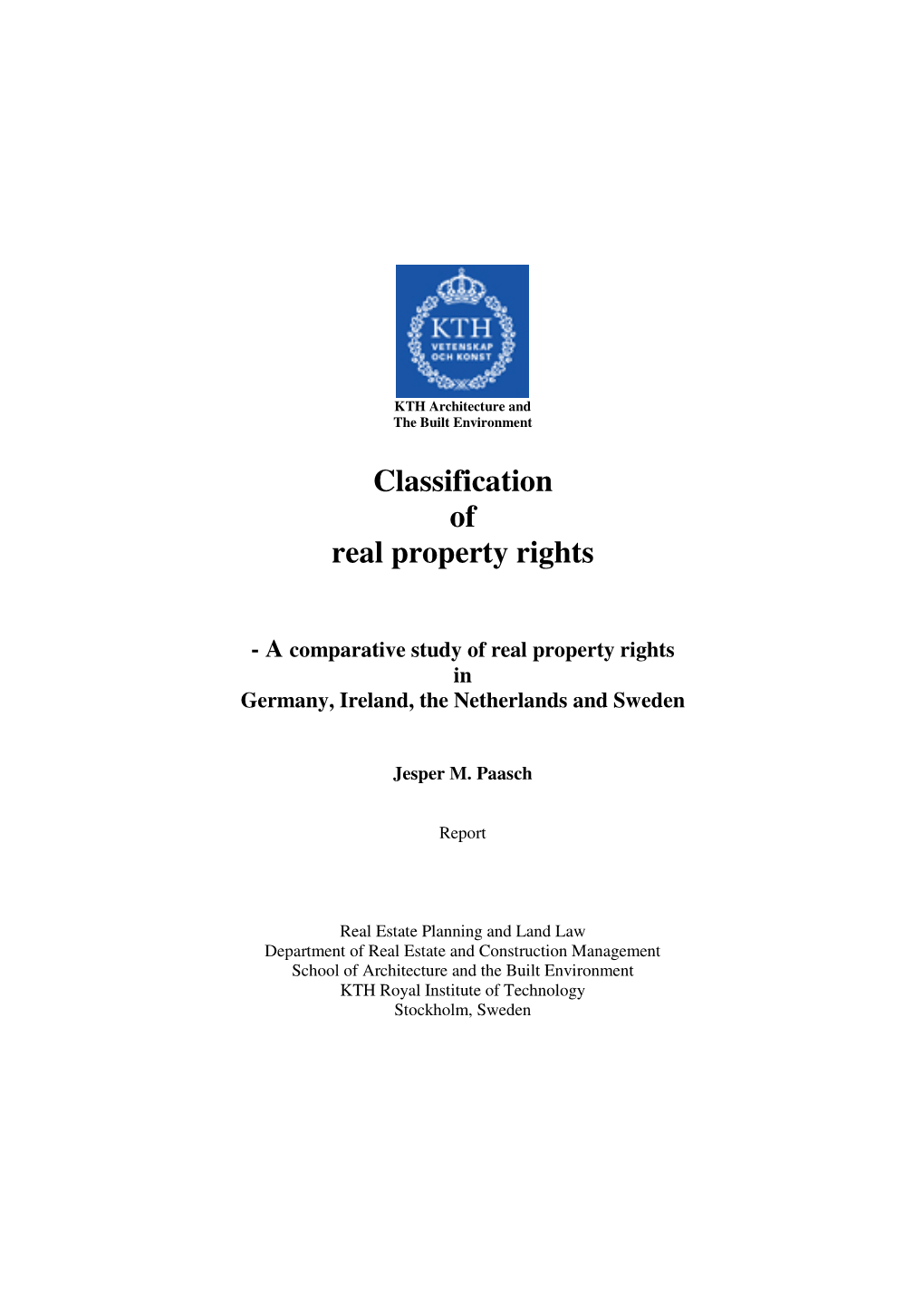 Classification of Real Property Rights