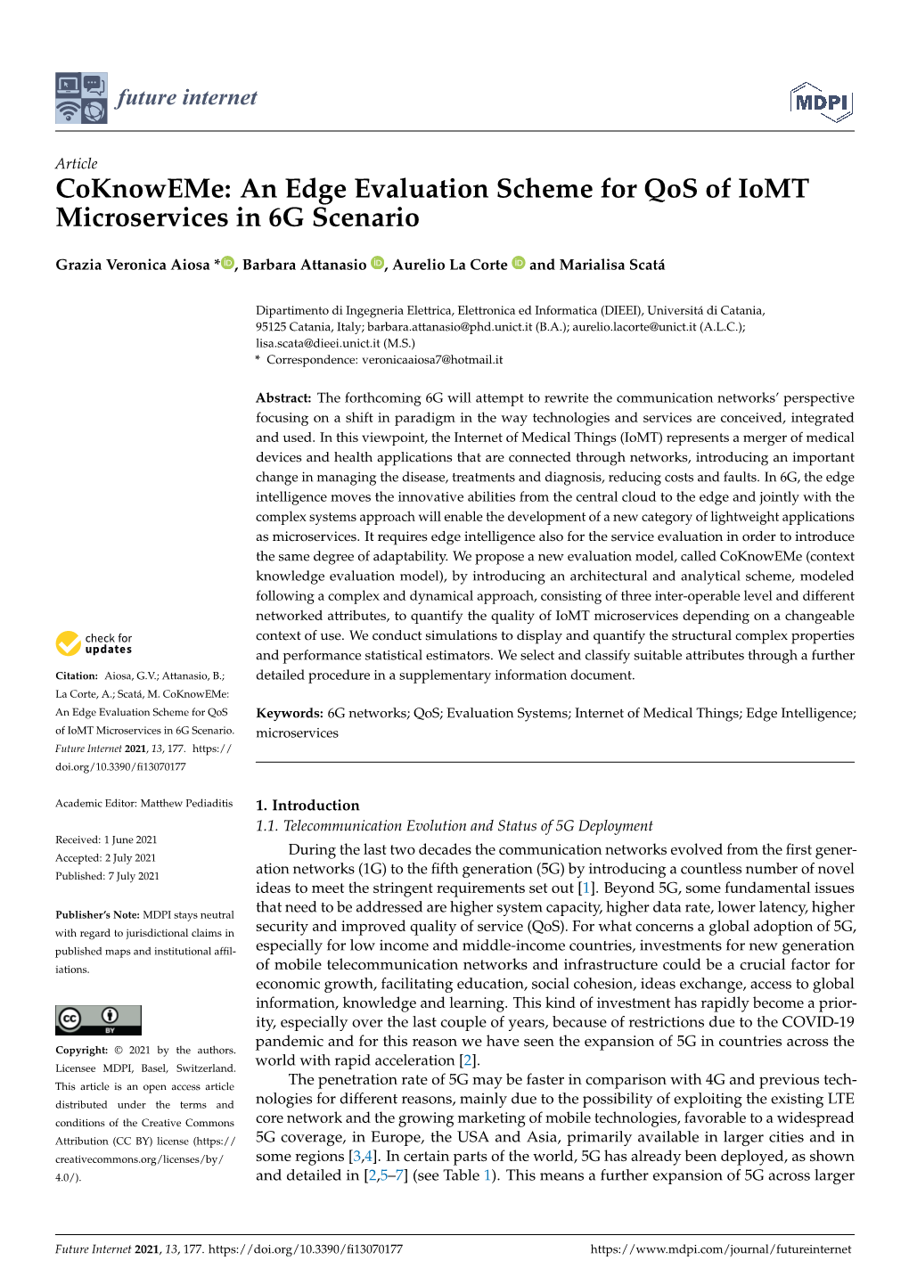 An Edge Evaluation Scheme for Qos of Iomt Microservices in 6G Scenario