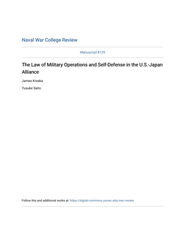 The Law of Military Operations and Self-Defense in the U.S.-Japan Alliance