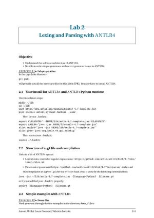 Lexing and Parsing with ANTLR4