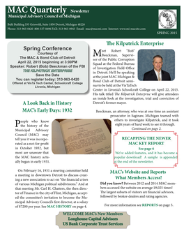 MAC Spring Newsletter 2015 4/2/2015