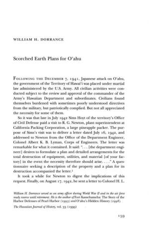 Scorched Earth Plans for O'ahu