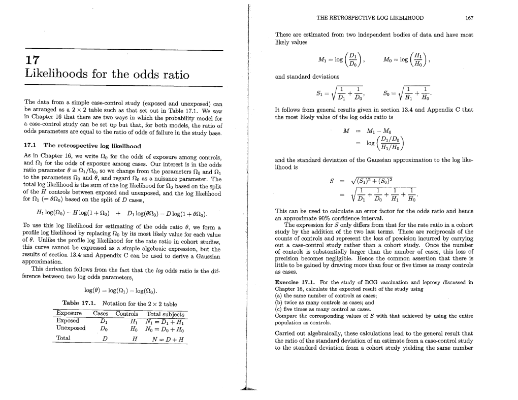 17 Likelihoods for the Odds Ratio