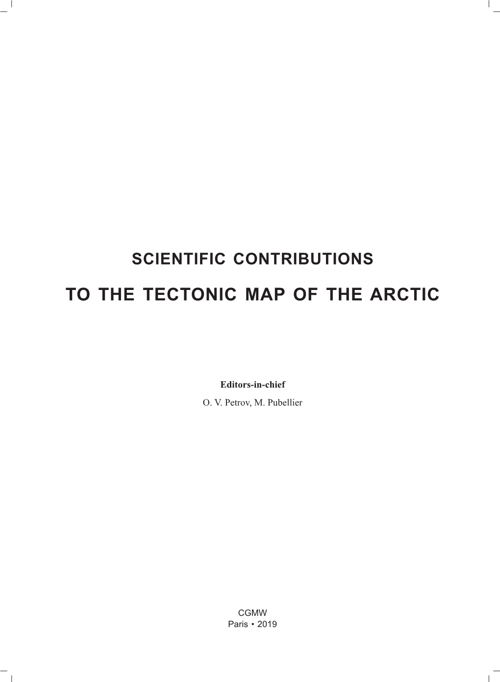 Tectonic Map of the Arctic 2019 PARIS.Indd