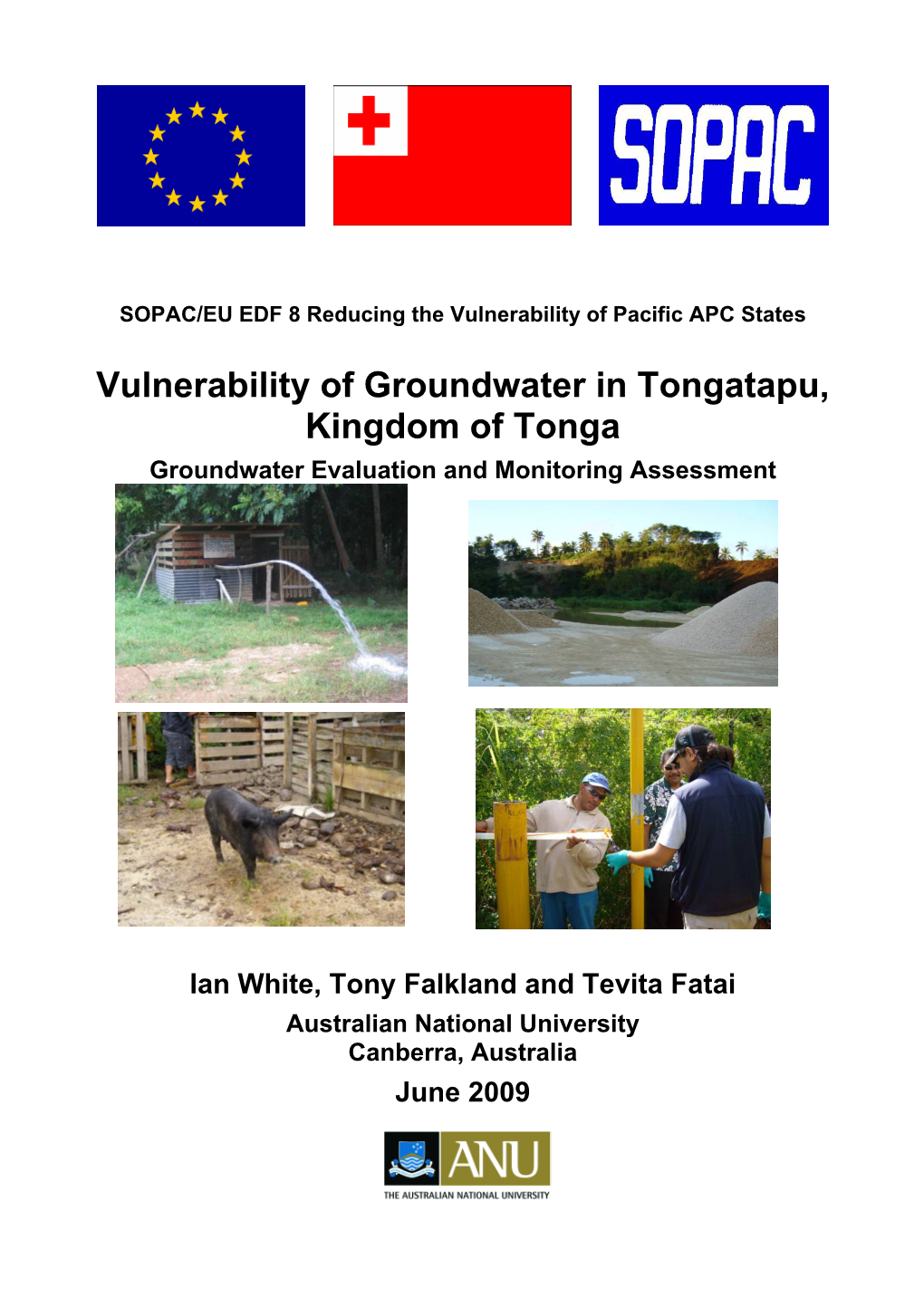 Vulnerability of Groundwater in Tongatapu, Kingdom of Tonga Groundwater Evaluation and Monitoring Assessment