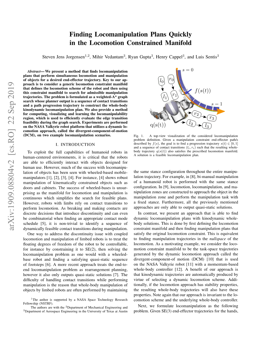 Finding Locomanipulation Plans Quickly in the Locomotion