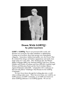 Down with LGBTQ!* by John Lauritsen