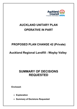 (Private) Auckland Regional Landfill : Wayby Valley