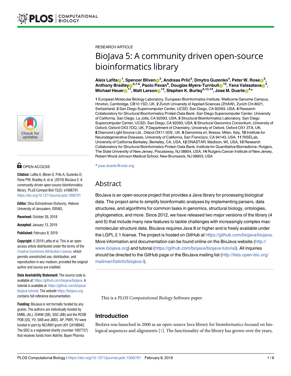 Biojava 5: a Community Driven Open-Source Bioinformatics Library