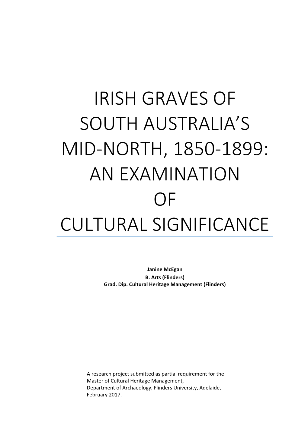 Irish Graves of South Australia's Mid-North