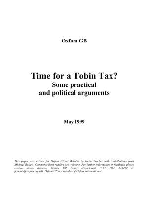 Time for a Tobin Tax? Some Practical and Political Arguments