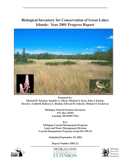 Biological Inventory for Conservation of Great Lakes Islands: Year 2001 Progress Report