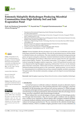 Extremely Halophilic Biohydrogen Producing Microbial Communities from High-Salinity Soil and Salt Evaporation Pond