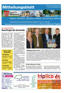 Mitteilungsblatt Mai 2015