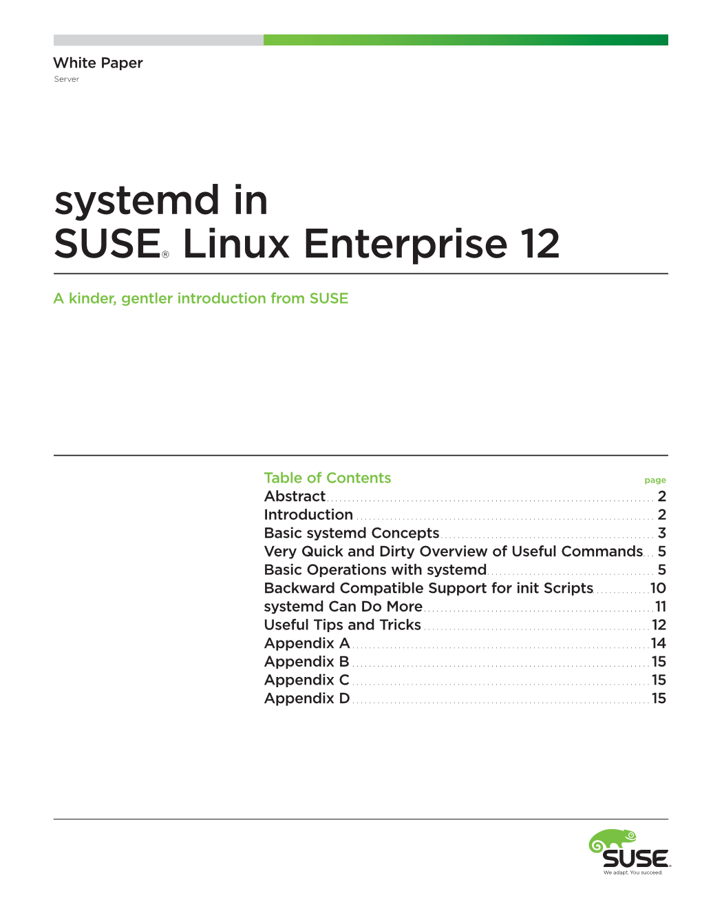 Systemd in SUSE® Linux Enterprise 12