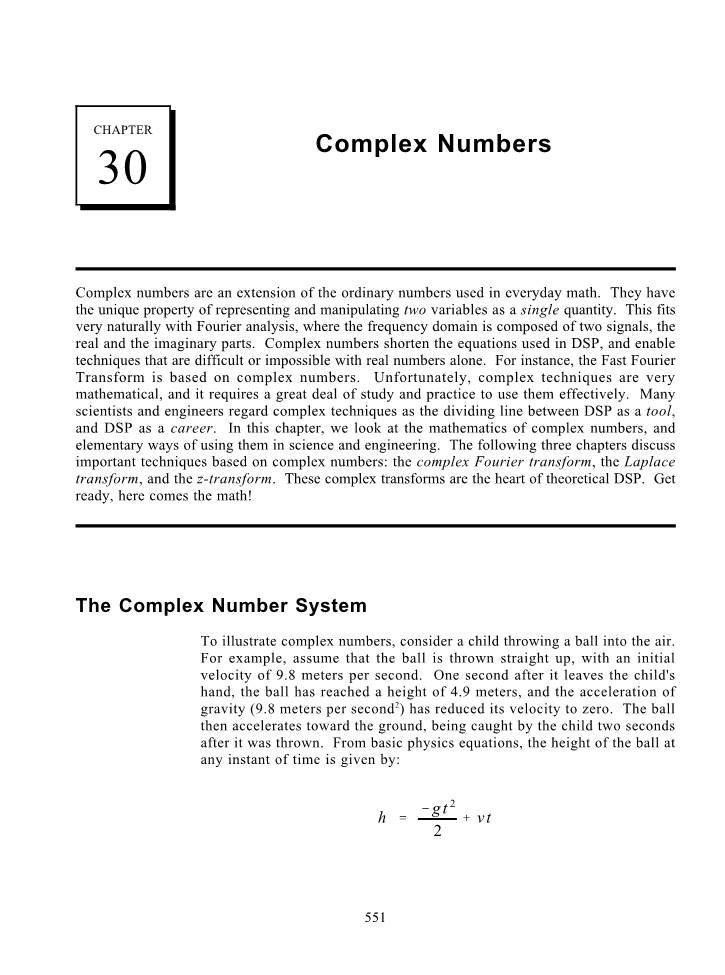The Scientist and Engineer's Guide to Digital Signal Processing Complex Numbers