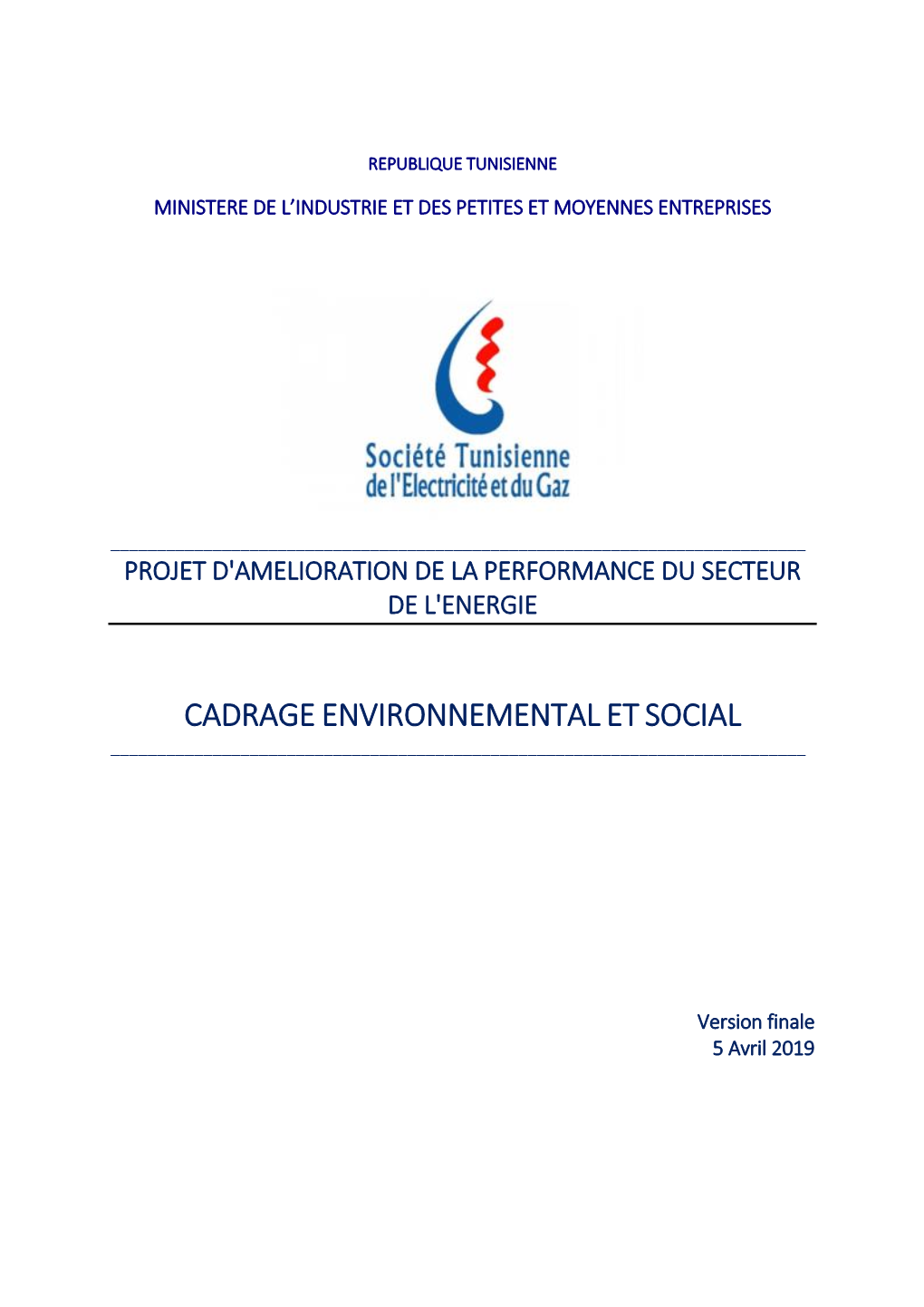 Cadrage Environnemental Et Social ______