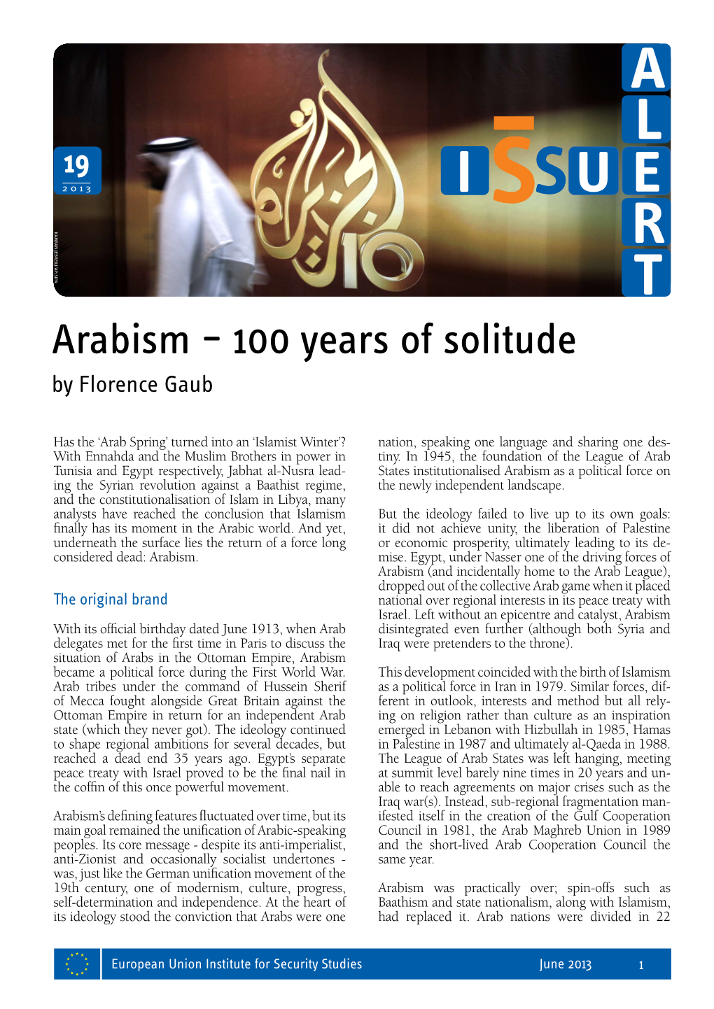 Arabism – 100 Years of Solitude by Florence Gaub
