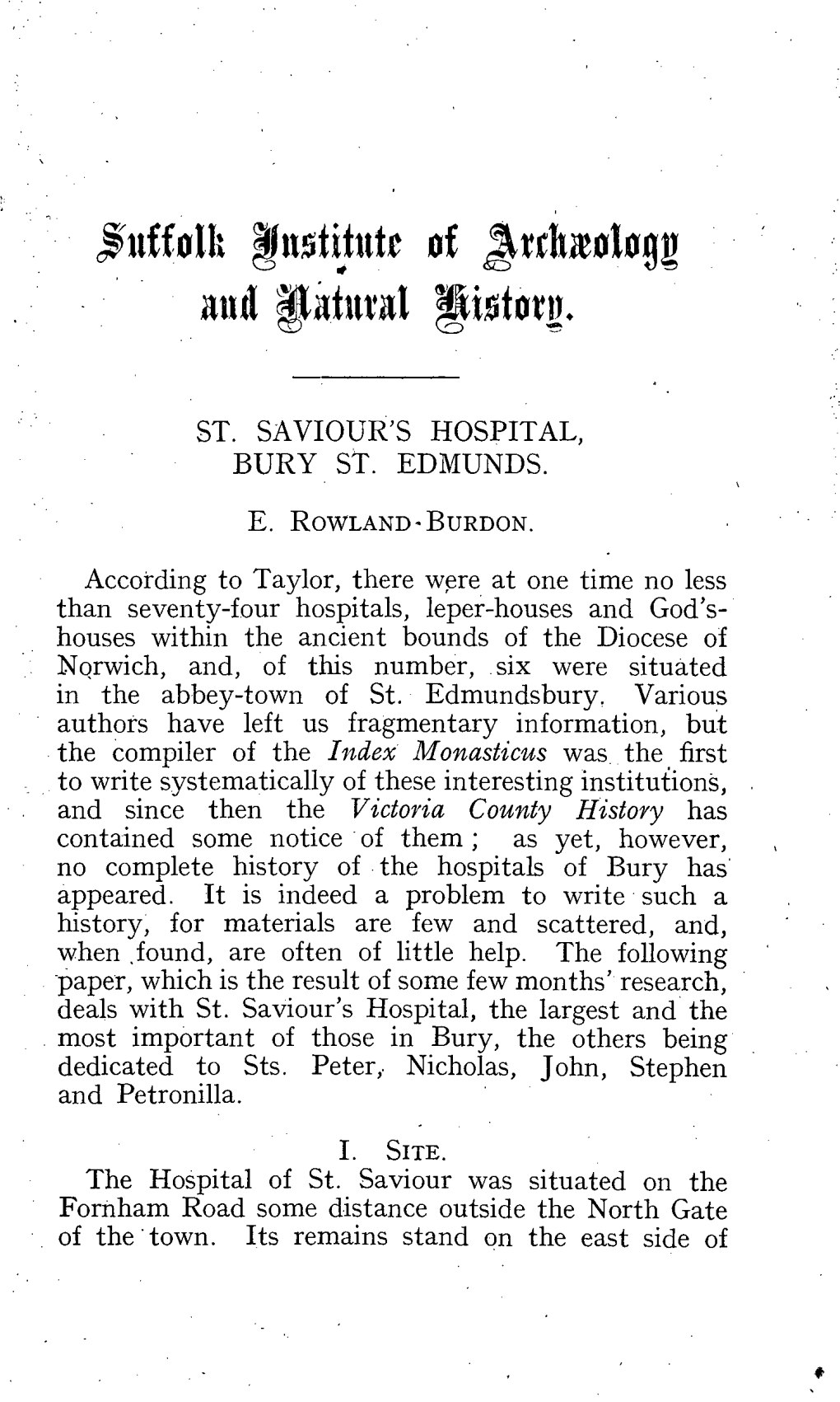 St. Saviour's Hospital, Bury St Edmunds E. R