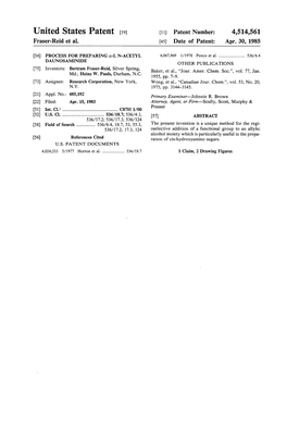 United States Patent (19) (11 Patent Number: 4,514,561 Fraser-Reid Et Al