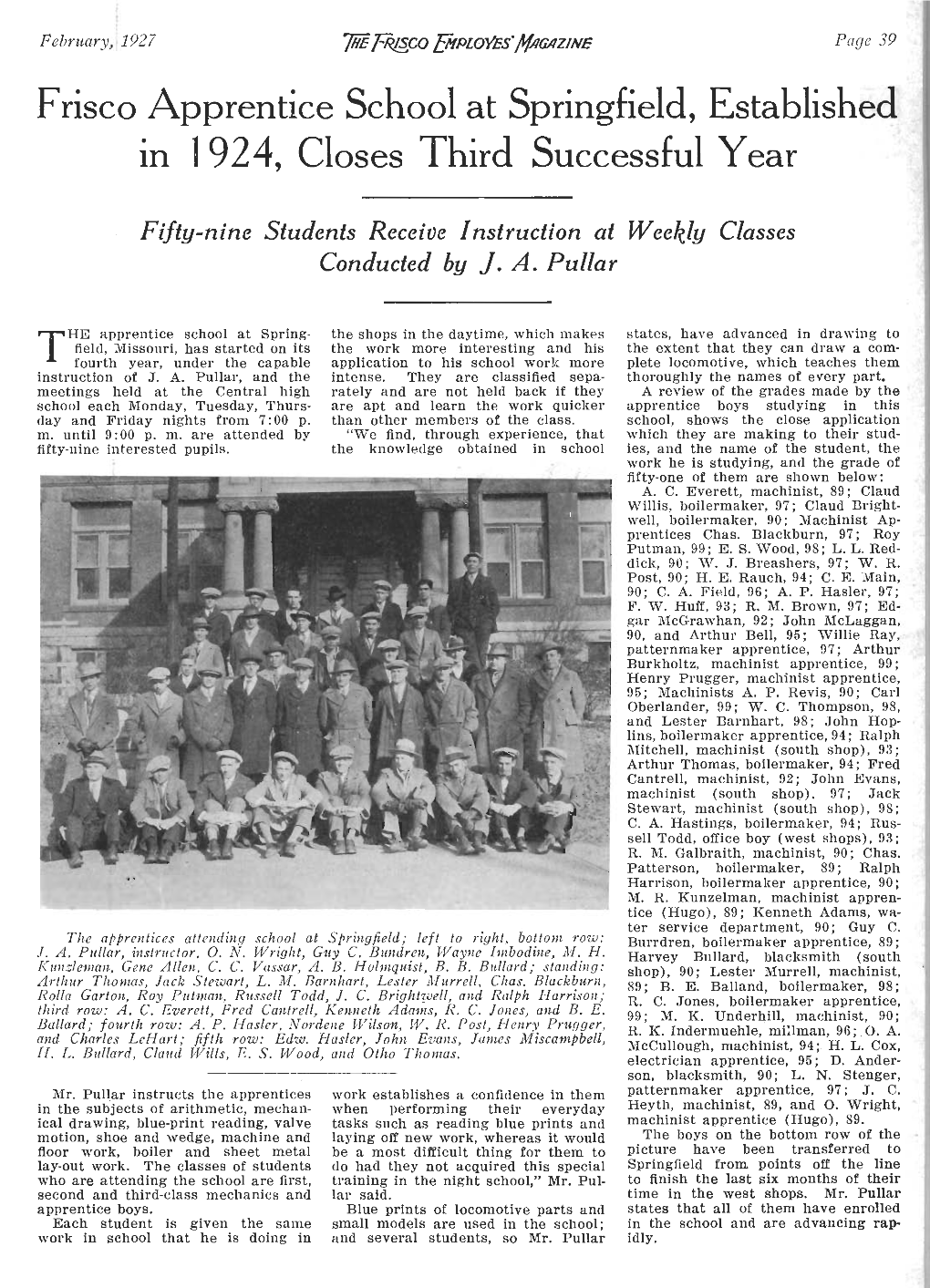 The Frisco Employes' Magazine, February 1927