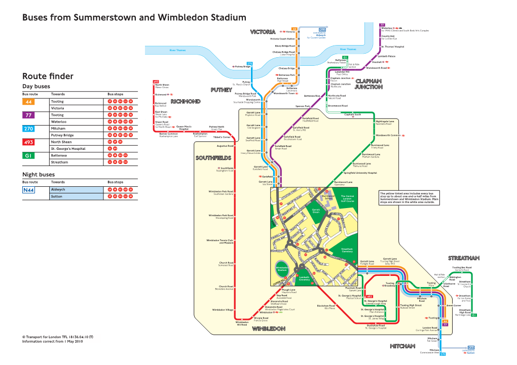 Buses from Summerstown and Wimbledon Stadium