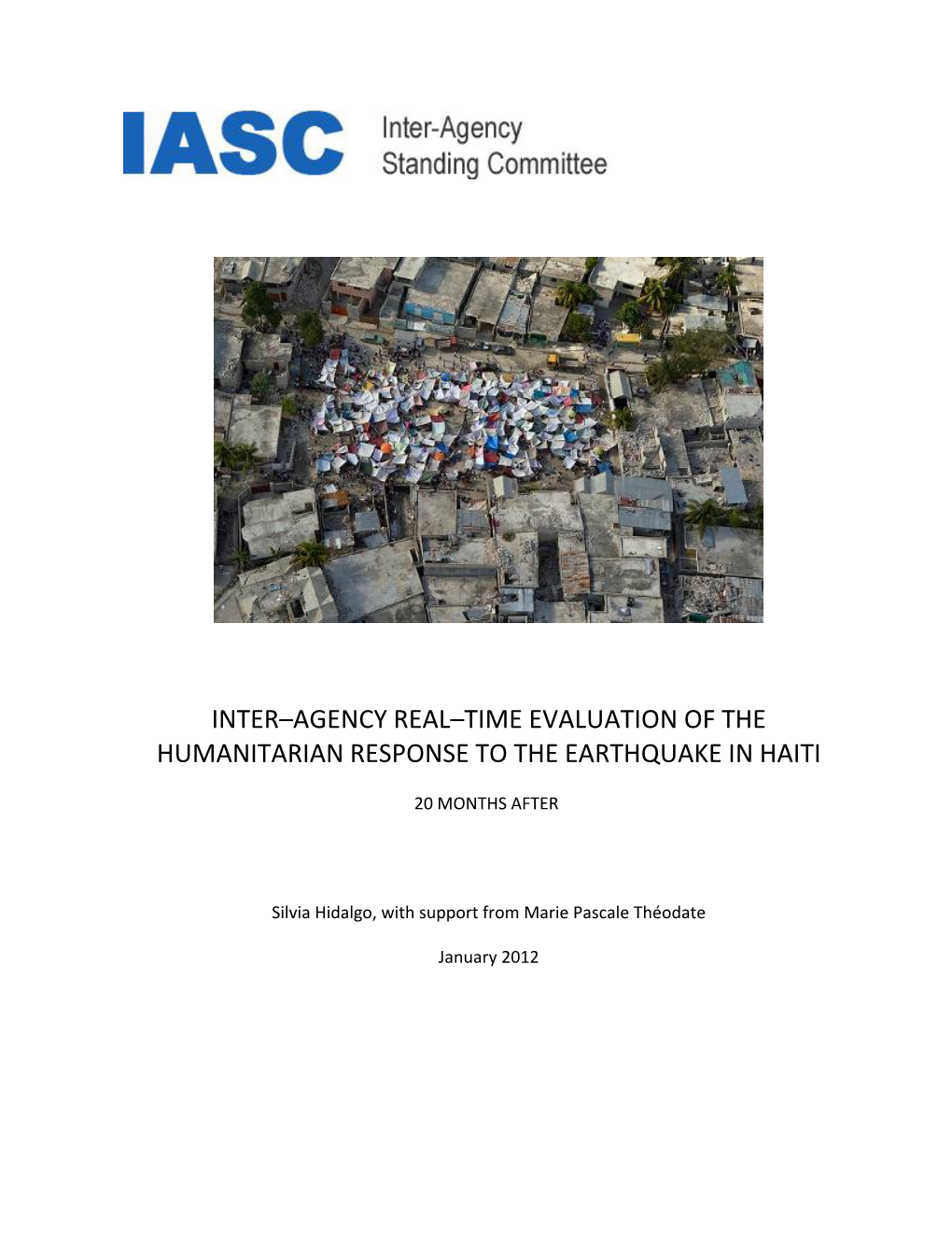 Inter–Agency Real–Time Evaluation of the Humanitarian Response to the Earthquake in Haiti