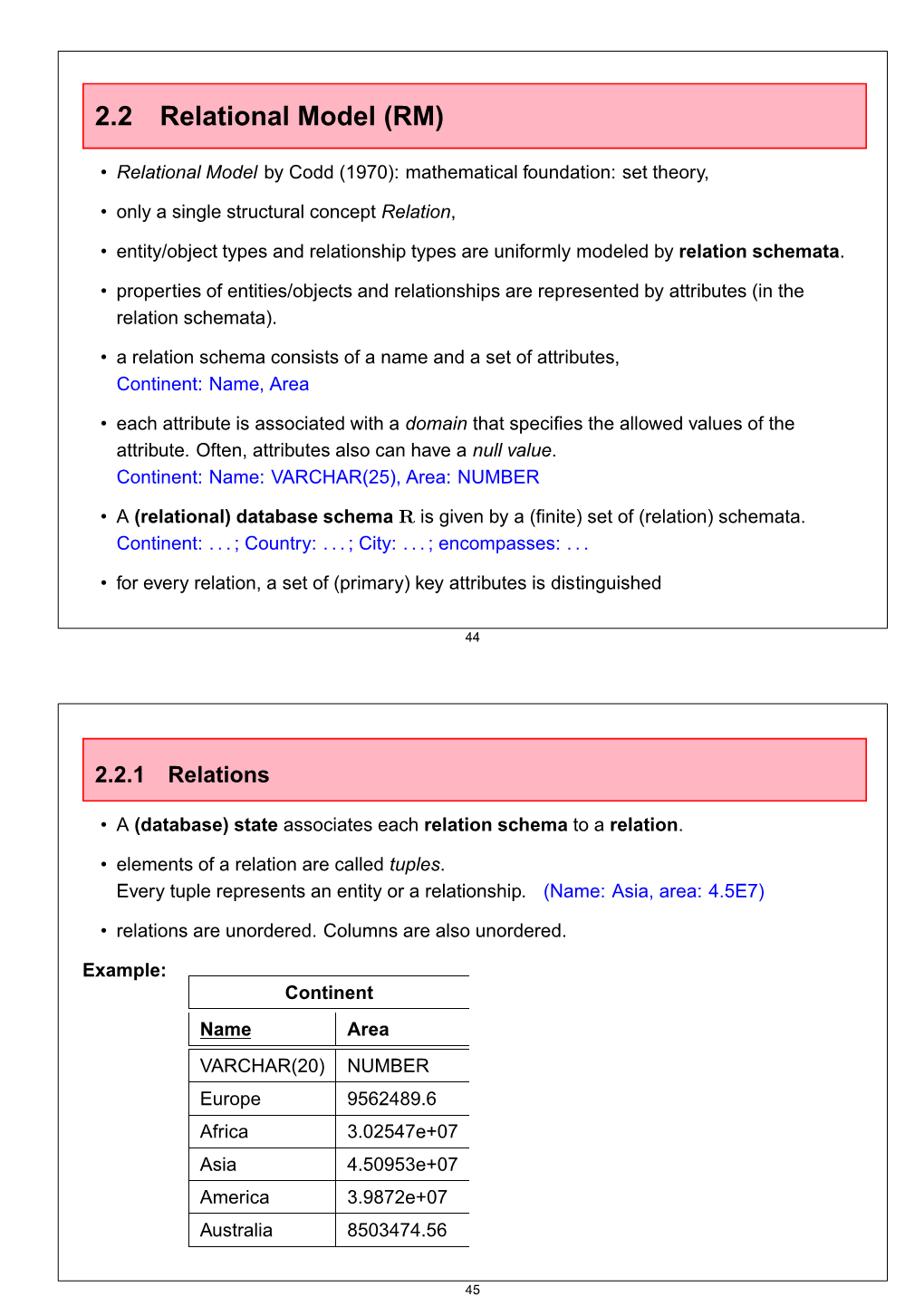 2.2 Relational Model (RM)