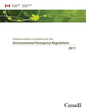 Implementation Guidelines for the Environmental Emergency Regulations 2011