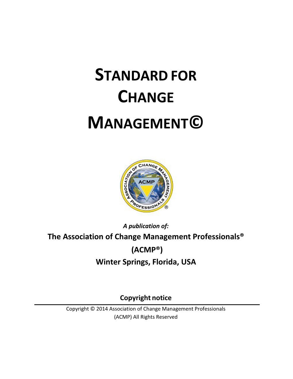ACMP's Standard for Change Management