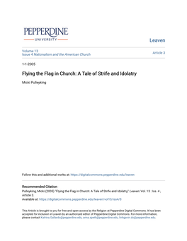 Flying the Flag in Church: a Tale of Strife and Idolatry