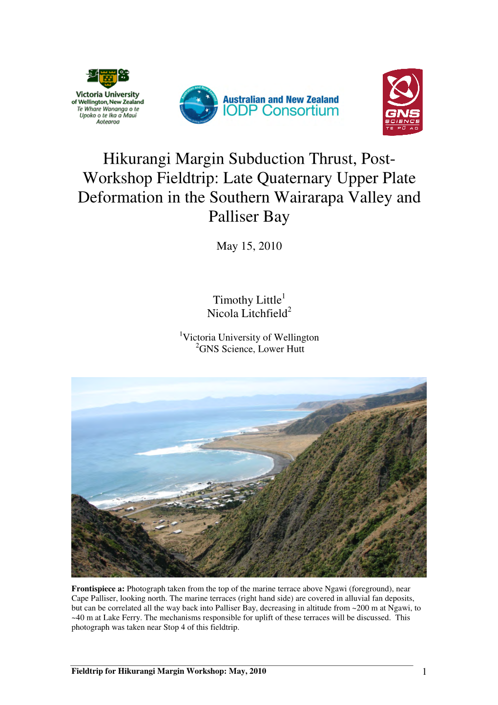 Late Quaternary Upper Plate Deformation in the Southern Wairarapa Valley and Palliser Bay