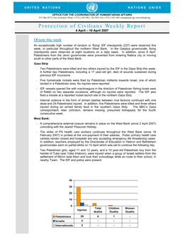 Protection of Civilians Weekly Report 4 April – 10 April 2007