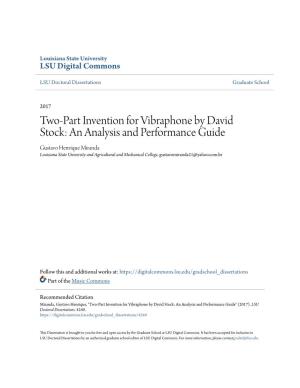 Two-Part Invention for Vibraphone by David Stock