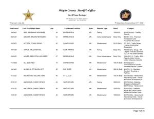 Warrant List-All Printed on August 30, 2021